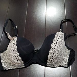Black Bra white cream Lace 34 B